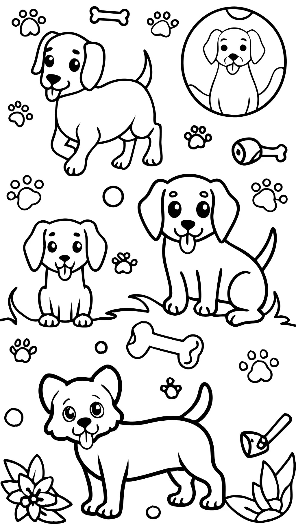 coloriage de chiots